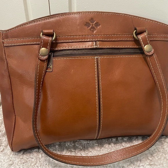 PATRICIA Nash Chestnut Brown Leather Handbag Tote Purse - Picture 2 of 9
